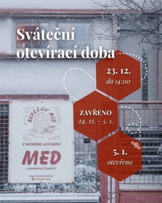 🎄 Nestihli jste objednat online? Nevadí. Ve dvoře v Olomouci–Neředíně nás najdete až do 23. prosince, kdy máme otevřeno do...